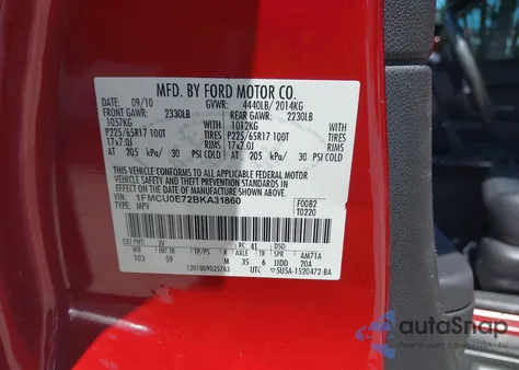 2011 Ford Escape Limited from USA, damaged, VIN 1FMCU0E72BKA31860